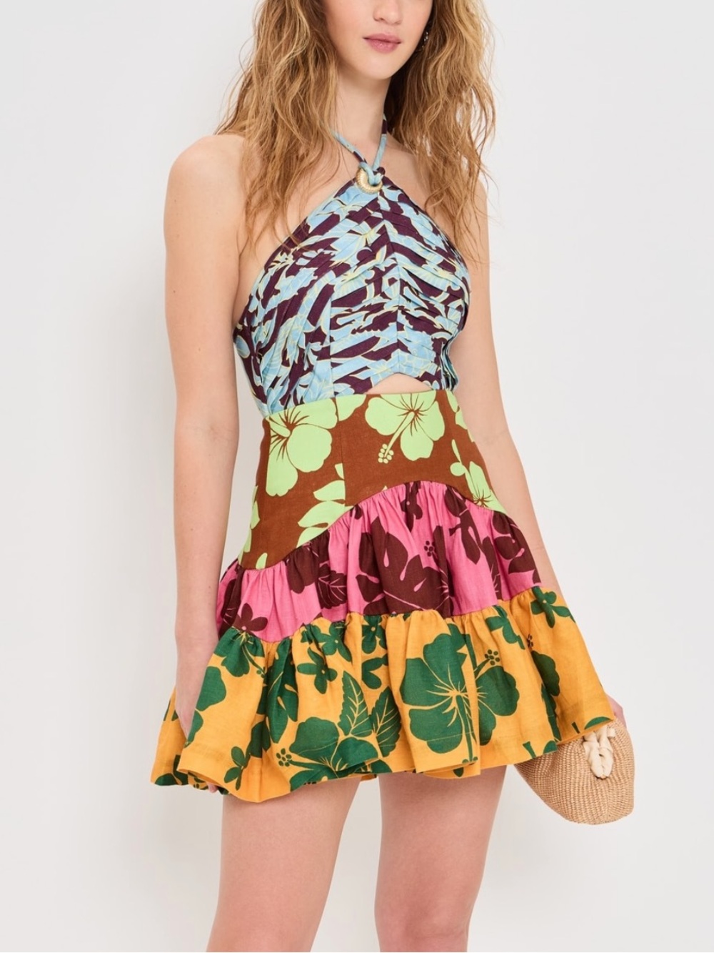 Alemais Poppy Spliced Mini Dress